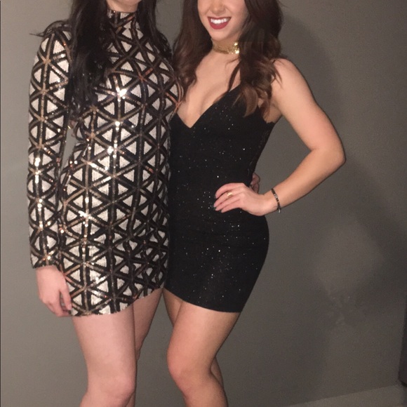 sparkly lace-back mini dress - Picture 3 of 3